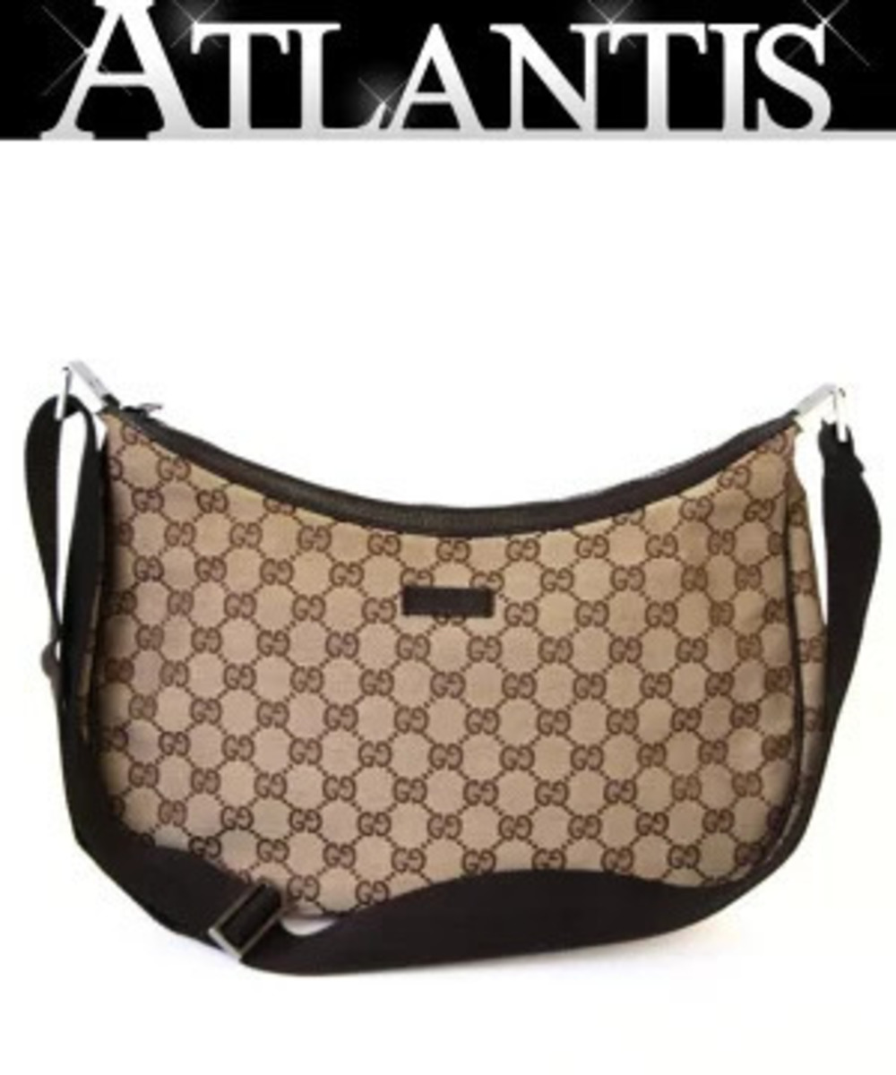 Gucci GG shoulder bag canvas x leather Beige Cream brown